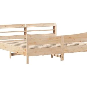 Bedframe met hoofdbord massief grenenhout 200×200 cm Bedframe met hoofdbord massief grenenhout 200×200 cm