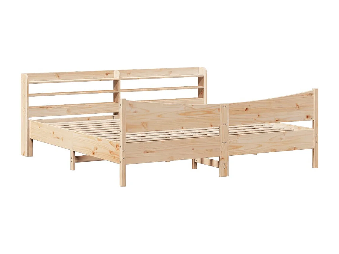Bedframe met hoofdbord massief grenenhout 200x200 cm