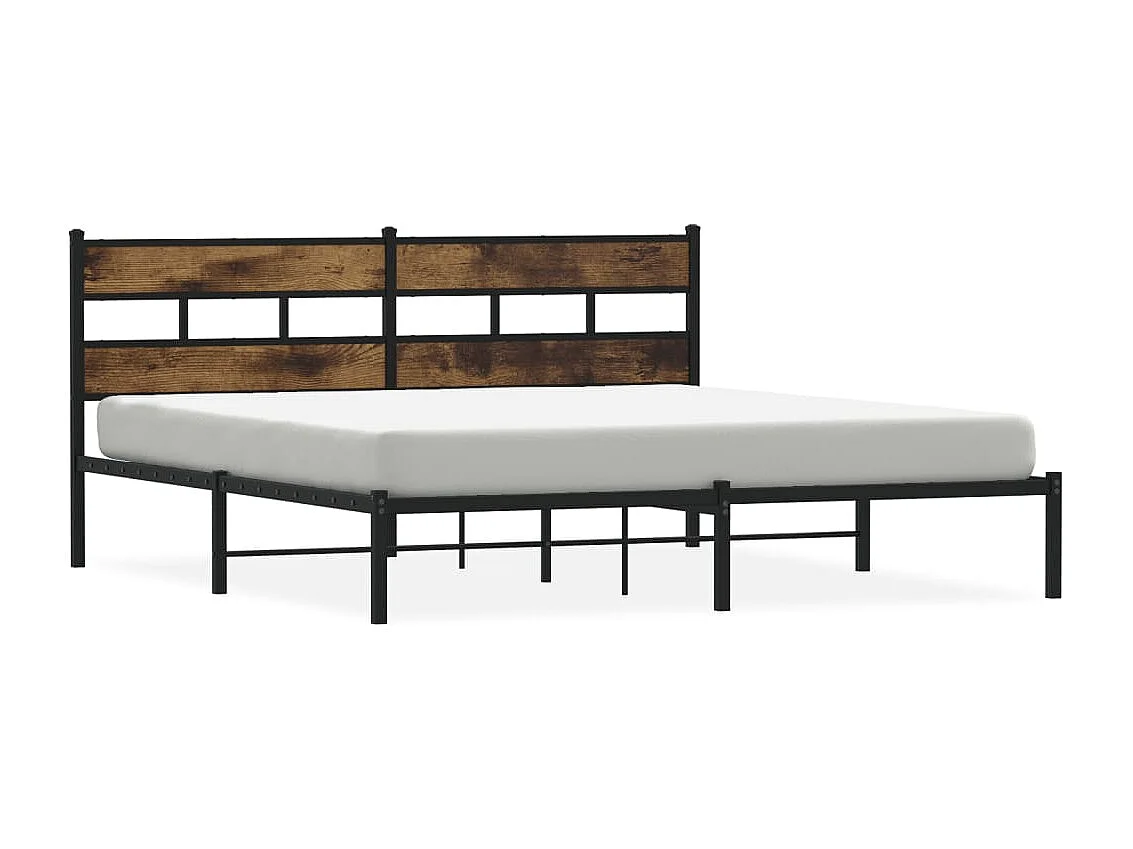 Bedframe zonder matras metaal gerookt eikenkleurig 183x213 cm