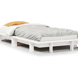 Bedframe zonder matras massief grenenhout wit 75×190 cm Bedframe zonder matras massief grenenhout wit 75×190 cm