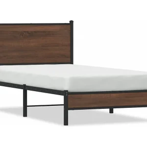Bedframe zonder matras metaal bruin eikenkleurig 90×190 cm Bedframe zonder matras metaal bruin eikenkleurig 90×190 cm