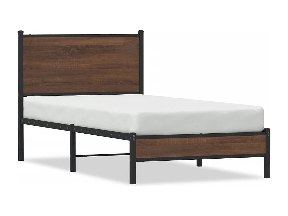Bedframe zonder matras metaal bruin eikenkleurig 90x190 cm