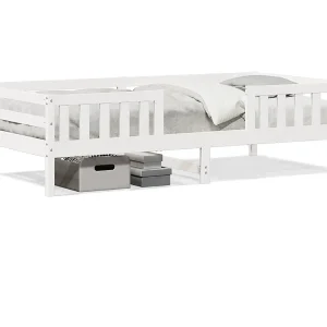 Bedframe zonder matras massief grenenhout wit 90×190 cm Bedframe zonder matras massief grenenhout wit 90×190 cm