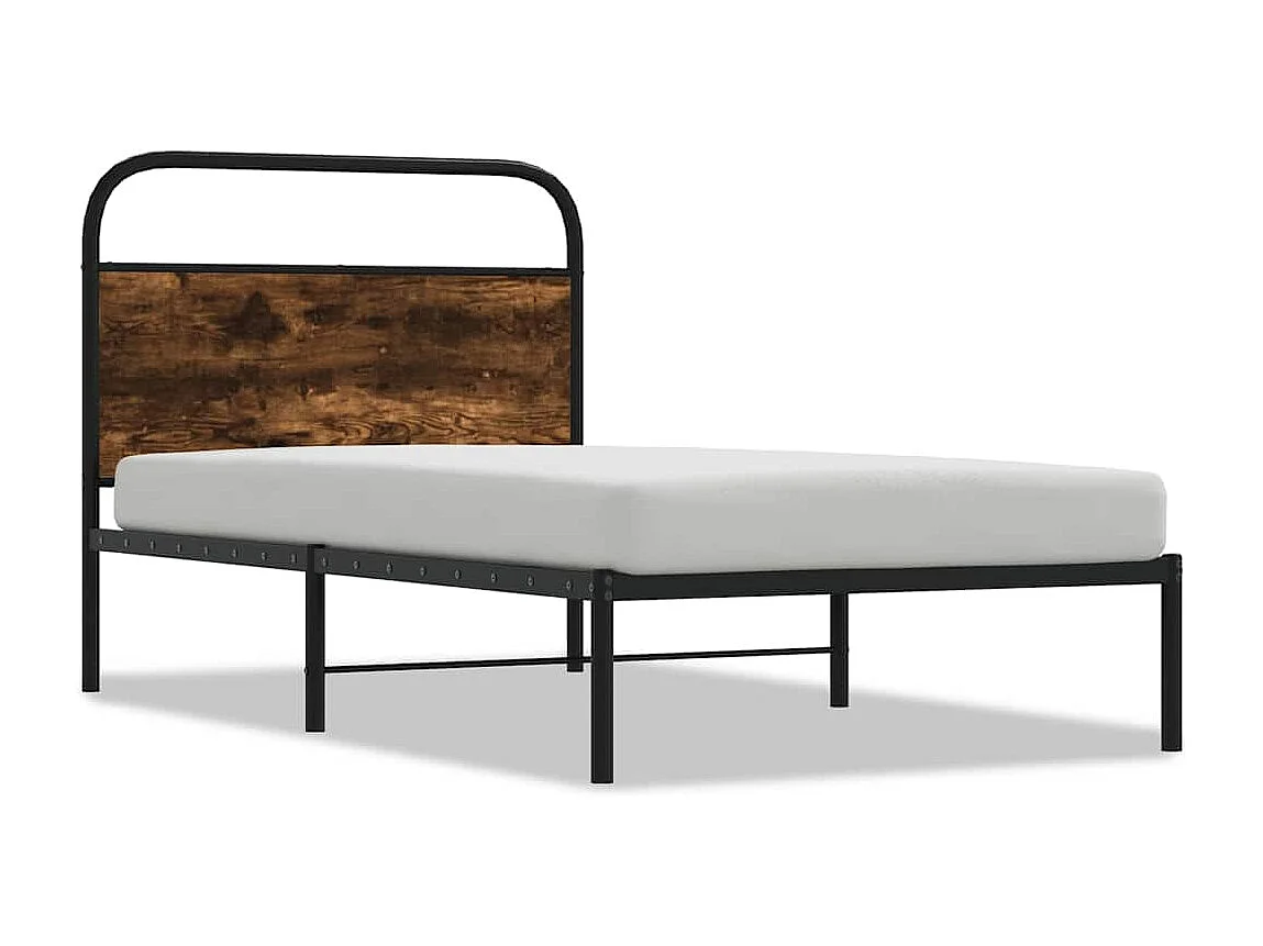 Bedframe zonder matras bewerkt hout gerookt eiken 100x200 cm