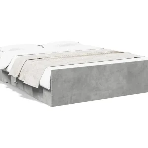 Bedframe met lades bewerkt hout betongrijs 160×200 cm Bedframe met lades bewerkt hout betongrijs 160×200 cm