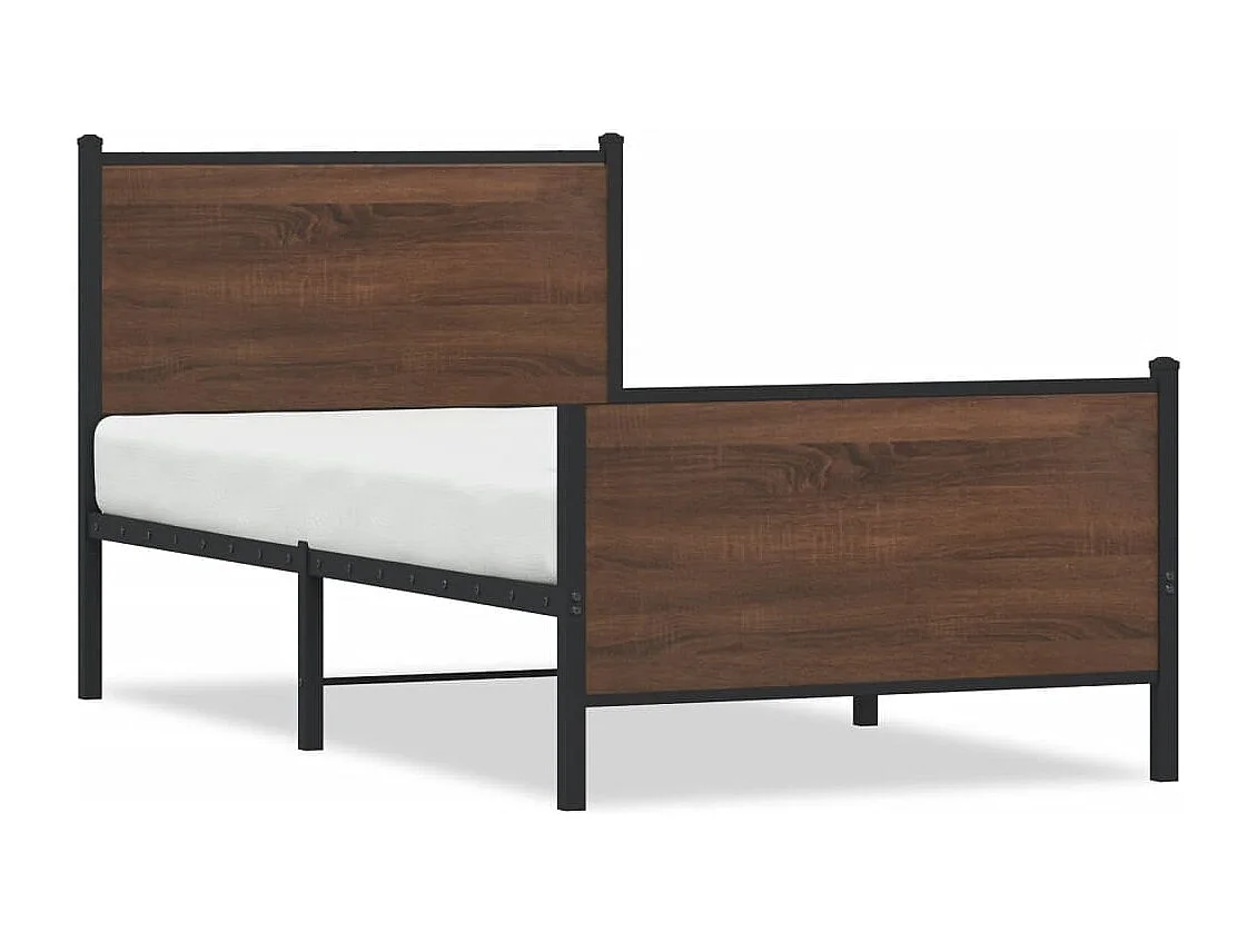 Bedframe zonder matras metaal bruin eikenkleurig 90x200 cm