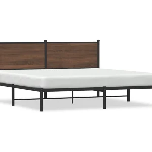 Bedframe zonder matras metaal bruin eikenkleur 180×200 cm