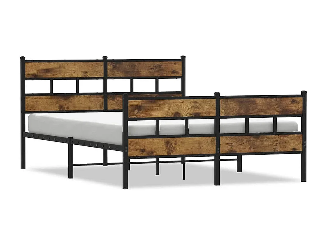 Bedframe zonder matras metaal gerookt eikenkleurig 135x190 cm