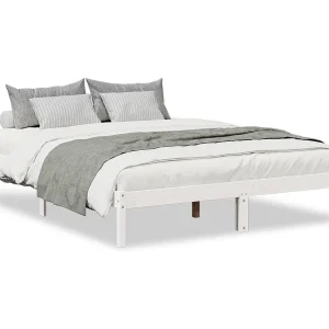 Bedframe extra lang zonder matras grenenhout wit 140×220 cm Bedframe extra lang zonder matras grenenhout wit 140×220 cm