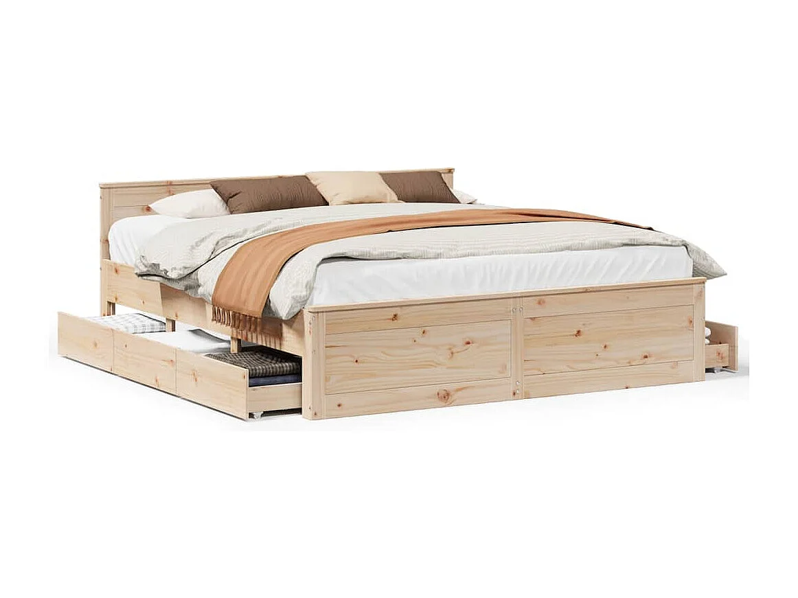 Bedframe zonder matras met hoofdbord grenenhout 180x200 cm