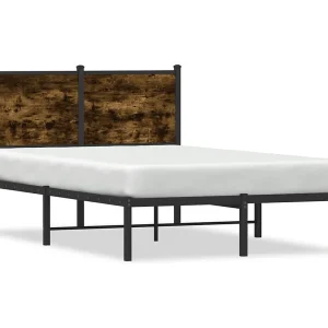 Bedframe zonder matras metaal gerookt eikenkleurig 120×200 cm