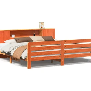 Bedframe zonder matras massief grenenhout wasbruin 180×200 cm Bedframe zonder matras massief grenenhout wasbruin 180×200 cm