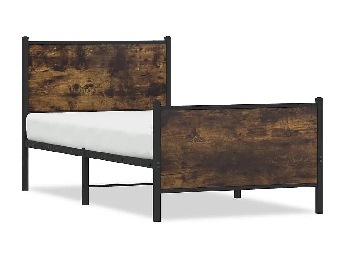 Bedframe zonder matras metaal gerookt eikenkleurig 90x200 cm