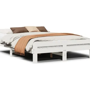 Bedframe zonder matras massief grenenhout wit 140×200 cm Bedframe zonder matras massief grenenhout wit 140×200 cm