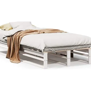 Bedframe zonder matras massief grenenhout wit 75×190 cm Bedframe zonder matras massief grenenhout wit 75×190 cm