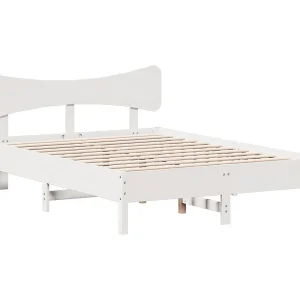 Bedframe zonder matras massief grenenhout wit 120×190 cm Bedframe zonder matras massief grenenhout wit 120×190 cm