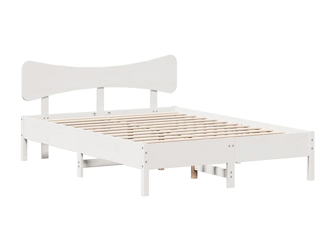Bedframe zonder matras massief grenenhout wit 120x190 cm