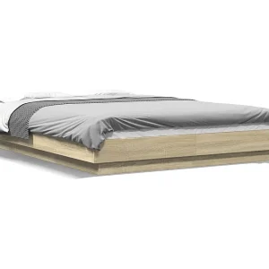 Bedframe met LED-verlichting sonoma eikenkleurig 140×200 cm Bedframe met LED-verlichting sonoma eikenkleurig 140×200 cm
