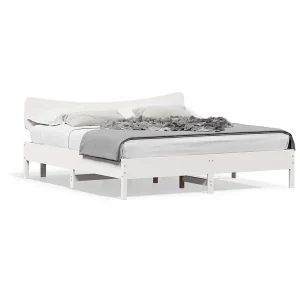 Bedframe zonder matras massief grenenhout wit 180×200 cm Bedframe zonder matras massief grenenhout wit 180×200 cm