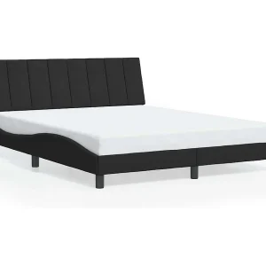 Bedframe zonder matras "Hanko" 160×200 cm fluweel zwart Bedframe zonder matras "Hanko" 160×200 cm fluweel zwart