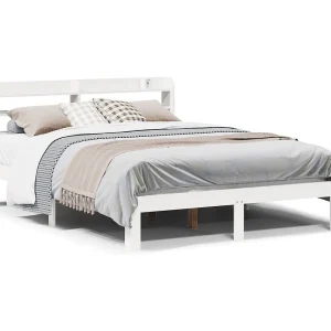 Bedframe met hoofdeinde zonder matras 160×200 cm wit Bedframe met hoofdeinde zonder matras 160×200 cm wit