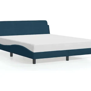 Bedframe met hoofdeinde "Dover" fluweel blauw 160×200 cm Bedframe met hoofdeinde "Dover" fluweel blauw 160×200 cm