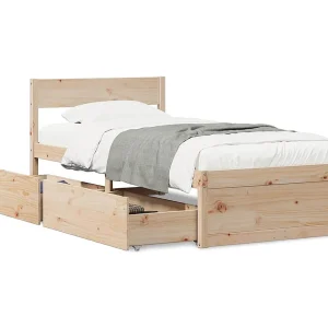 Bedframe zonder matras massief grenenhout 75×190 cm Bedframe zonder matras massief grenenhout 75×190 cm