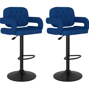 Barkrukken 2 st stof blauw Barkrukken 2 st stof blauw