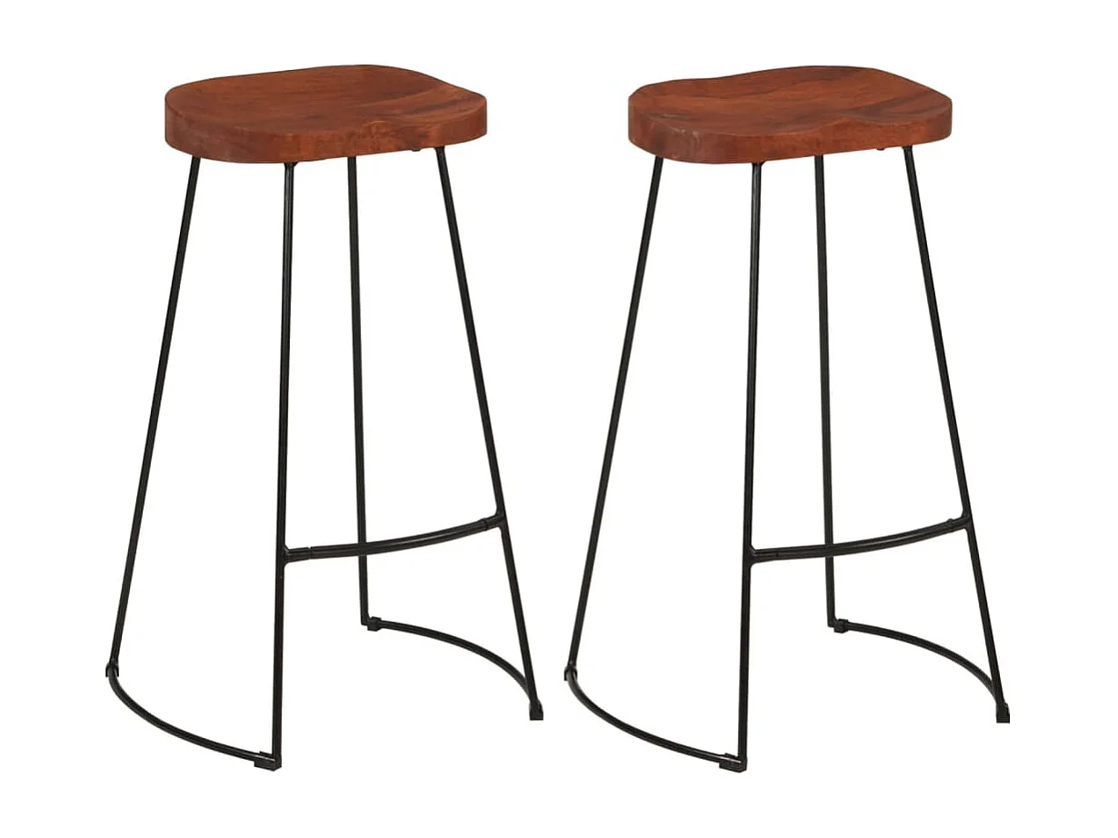 Barkrukken 2 st Gavin 50x40x78 cm massief mangohout