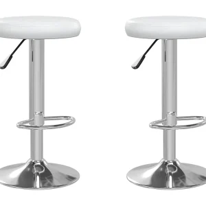 Barstoelen 2 st kunstleer wit Barstoelen 2 st kunstleer wit