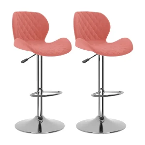 Barkrukken 2 st fluweel roze Barkrukken 2 st fluweel roze