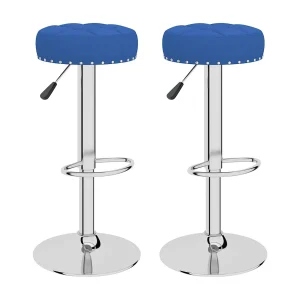 Barkrukken 2 st stof blauw Barkrukken 2 st stof blauw