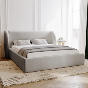 BESILIO Gestoffeerd bed 120×200 Kylie – bed met opbergruimte en lattenbodem, modern hoofdbord, opbergbed slaapkamer – Lichtgrijs BESILIO Gestoffeerd bed 120×200 Kylie – bed met opbergruimte en lattenbodem, modern hoofdbord, opbergbed slaapkamer – Lichtgrijs