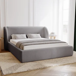 BESILIO Gestoffeerd bed 120×200 Kylie – bed met opbergruimte en lattenbodem, modern hoofdbord, opbergbed slaapkamer – Grijs BESILIO Gestoffeerd bed 120×200 Kylie – bed met opbergruimte en lattenbodem, modern hoofdbord, opbergbed slaapkamer – Grijs