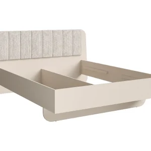 Bed AMALIE 180×200 cm – Hoofdeinde stof beige – Lattenbodem inbegrepen Bed AMALIE 180×200 cm – Hoofdeinde stof beige – Lattenbodem inbegrepen