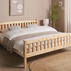 Bed Dennenhout GIVERNY 180 x 200 cm Lichtbruin