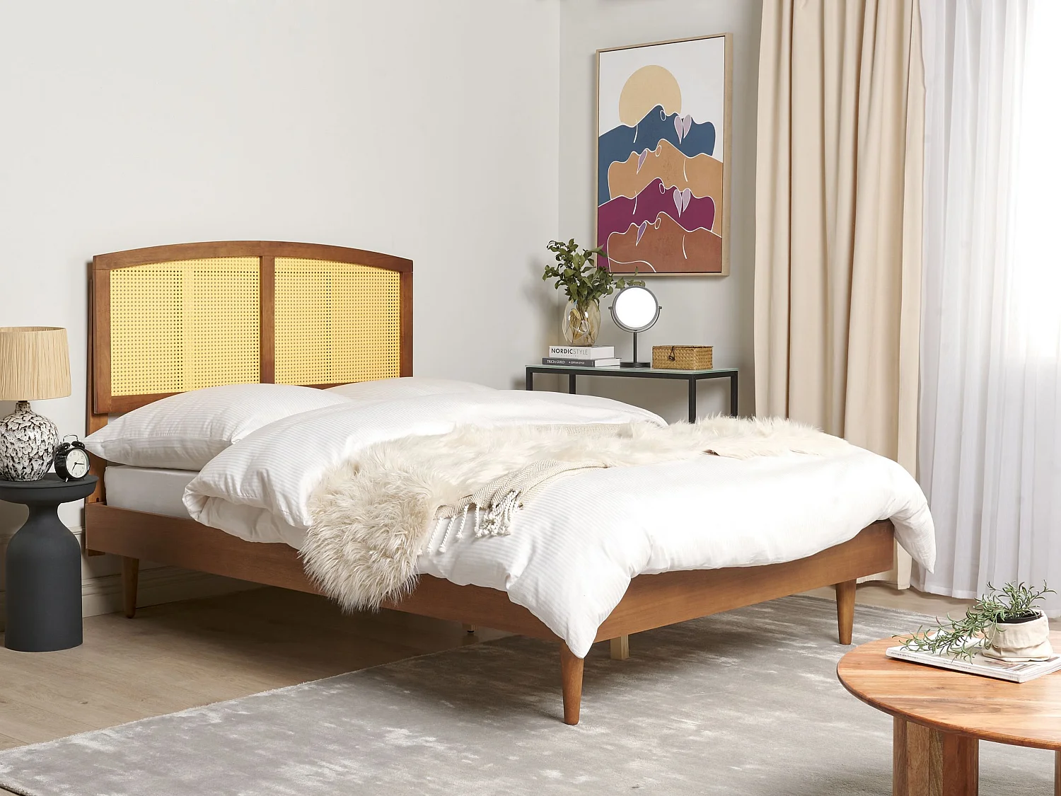 Bed Rotan VARZY 140 x 200 cm Bruin