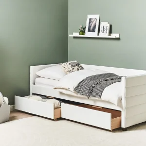 Bedbank met opbergruimte Fluweel MARRAY 90 x 200 cm Gebroken wit Bedbank met opbergruimte Fluweel MARRAY 90 x 200 cm Gebroken wit