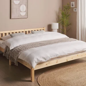 Bed Dennenhout FLORAC 180 x 200 cm Lichtbruin