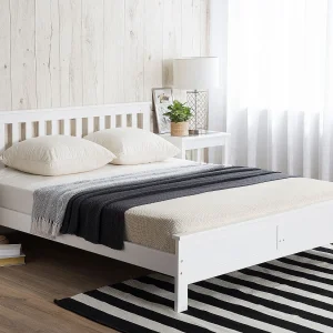 Bed Dennenhout MAYENNE 140 x 200 cm Wit