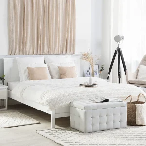 Bed Dennenhout OLIVET 160 x 200 cm Wit Bed Dennenhout OLIVET 160 x 200 cm Wit