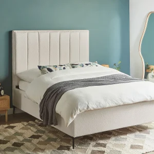 Bed met opbergruimte Bouclé SEZANNE 140 x 200 cm Gebroken wit Bed met opbergruimte Bouclé SEZANNE 140 x 200 cm Gebroken wit