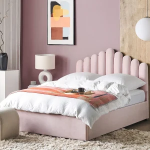 Bed met opbergruimte Fluweel VINCENNES 140 x 200 cm Pastelroze Bed met opbergruimte Fluweel VINCENNES 140 x 200 cm Pastelroze