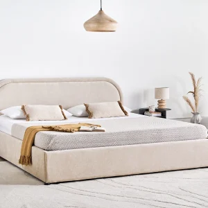 Bed met opbergruimte Stof QUILLIEN 180 x 200 cm Beige Bed met opbergruimte Stof QUILLIEN 180 x 200 cm Beige