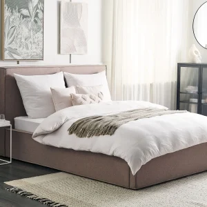 Bed met opbergruimte Stof MOISSAC 160 x 200 cm Taupe Bed met opbergruimte Stof MOISSAC 160 x 200 cm Taupe