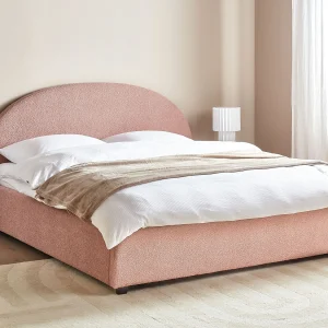 Bed met opbergruimte Bouclé VAUCLUSE 180 x 200 cm Pastelroze Bed met opbergruimte Bouclé VAUCLUSE 180 x 200 cm Pastelroze