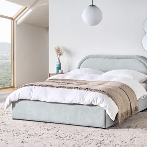 Bed met opbergruimte Stof QUILLIEN 140 x 200 cm Lichtblauw Bed met opbergruimte Stof QUILLIEN 140 x 200 cm Lichtblauw