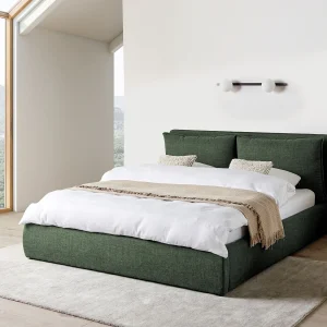 Bed met opbergruimte Stof BAJONNA 180 x 200 cm Donkergroen