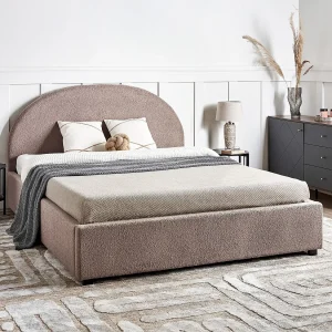 Bed met opbergruimte Bouclé VAUCLUSE 160 x 200 cm Taupe Bed met opbergruimte Bouclé VAUCLUSE 160 x 200 cm Taupe