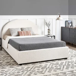 Bed met opbergruimte Bouclé VAUCLUSE 140 x 200 cm Gebroken wit Bed met opbergruimte Bouclé VAUCLUSE 140 x 200 cm Gebroken wit